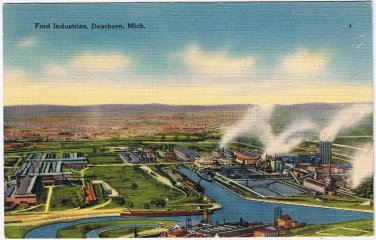 Michigan Postcard Detroit Dearborn Ford Industries 1942
