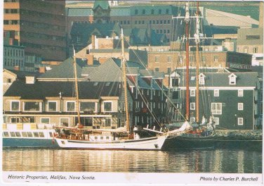 Nova Scotia Postcard Halifax Historic Properties Schooner