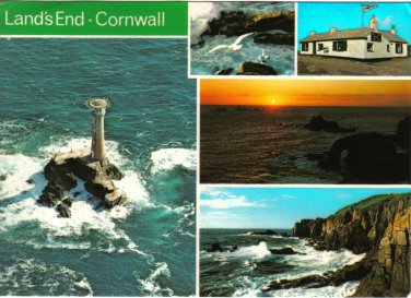 United Kingdom UK Postcard Cornwall Lands End Multi View Lighthouse
