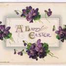 Easter Postcard Embossed Violets Happy Easter Early 1900s