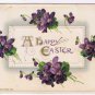 Easter Postcard Embossed Violets Happy Easter Early 1900s