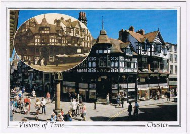 United Kingdom UK Postcard Chester The Cross Today & 1914
