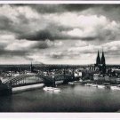 Germany Postcard RPPC Koln Cologne Hohenzollrernbrucke und Dom Bridge Church