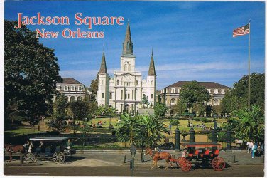 Louisiana Postcard New Orleans Jackson Square St Louis Cathedral