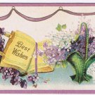Friendship Postcard Best Wishes Baskets Of Violets