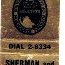 Matchbook Cover Sherman & Hemstreet Insurance Augusta Georgia