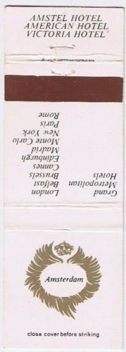 Matchbook Cover Amsterdam Grand Metropolitan Hotels Amstel American Victoria