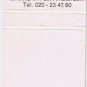 Matchbook Cover Amsterdam Grand Metropolitan Hotels Amstel American Victoria