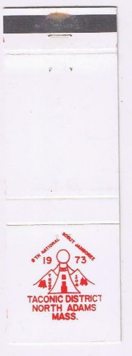 Matchbook Cover 1973 9th National Scout Jamboree Taconic District North Adams MA