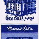 Matchbook Cover Hotel Stratford Vancouver British Columbia
