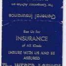Matchbook Cover H F Nuetzel Oscar Weber Agency Insurance Belleville Illinois
