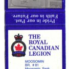 Ontario Matchbook Cover Moosomin Royal Canadian Legion Branch 81 Dancing
