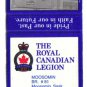 Ontario Matchbook Cover Moosomin Royal Canadian Legion Branch 81 Dancing