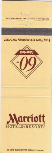 Matchbook Cover Marriott Hotels Resorts 60th Anniversary