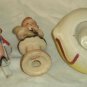 Occupied Japan Figurines (2) Hat Pipe Aristocrat Plus Girl With Flowers (Japan)