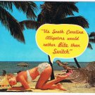 South Carolina Risque Postcard Myrtle Beach Alligators Bite Than Switch