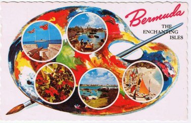 Bermuda Postcard Enchanting Isles Multi View Artist's Palette