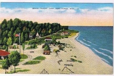 Postcard Beach Tourist Camp Port Huron Michigan