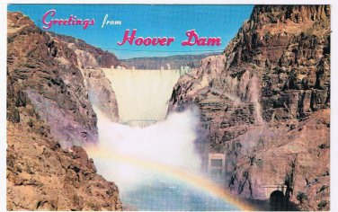 Nevada Arizona Postcard Hoover Dam Rainbow