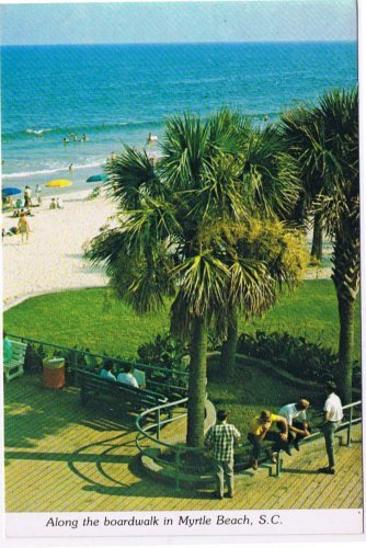 South Carolina Postcard Myrtle Beach Along The Boardwalk
