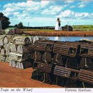 Prince Edward Island PEI Postcard Victoria Harbour Lobster Traps On Wharf