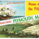 Massachusetts Postcard Plymouth Rock Mayflower II Home Of The Pilgrims