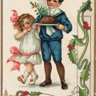 Postcard Embossed Christmas Merry Yuletide Greetings