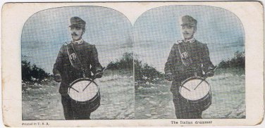 Stereo View Card The Italian Drummer