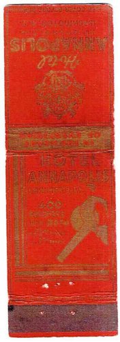 Matchbook Cover Hotel Annapolis Washington DC Manger Hotels