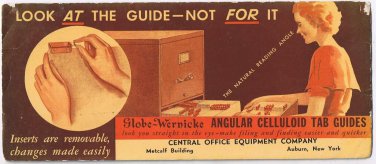 Auburn New York Advertising Card Ink Blotter Central Office Equipment Globe