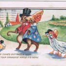Kitchener Ontario Postcard Easter Grand Dress Rabbits Ducks Whitney Made 1920