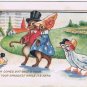 Kitchener Ontario Postcard Easter Grand Dress Rabbits Ducks Whitney Made 1920