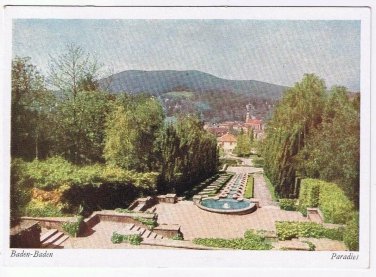 Germany Postcard Baden Baden Paradies