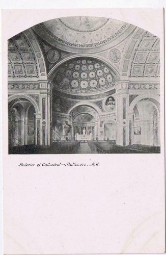 Maryland Postcard RPPC Baltimore Interior Of Cathedral 1920s