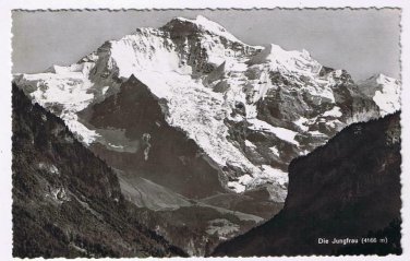 Switzerland Postcard RPPC Die Jungfrau Mountain