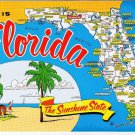 Florida Postcard State Pictoral Map Sunshine State
