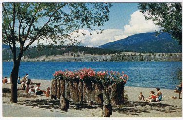 British Columbia BC Postcard Kelowna The Bathing Beach
