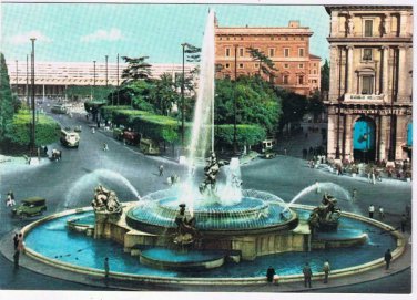 Italy Postcard Roma Rome Piazza Esedra Square