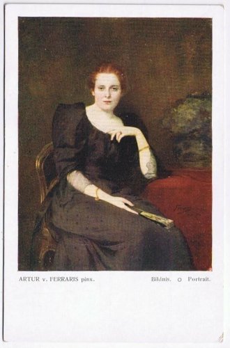 Art Postcard Artur V Ferraris Bildnis Portrait Red Headed Woman