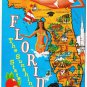 Florida Postcard State Pictoral Map Sunshine State Bathing Beauties