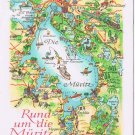 Germany Postcard Muritz Lake Pictoral Map Card