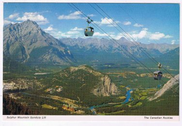 British Columbia BC Postcard Canadian Rockies Sulphur Gondola Lift