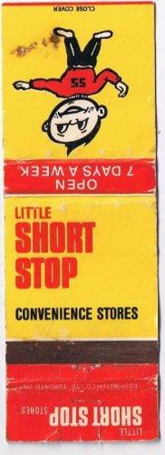 Advertising Matchbook Cover Little Short Stop Convenience Stores