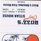 Matchbook Cover Buzz's Original Steak House Kailua Hawaii