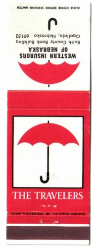 Nebraska Matchbook Cover Ogallala Western Insurers Of Nebraska