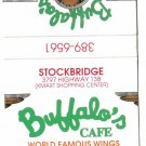 Georgia Matchbook Cover Stockbridge Buffalo's Cafe