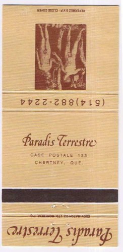 Matchbook Cover Paradis Terrestre Chertney Quebec