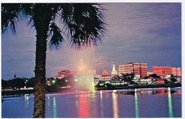 Florida Postcard St Petersburg Downtown Reflection Mirror Lake