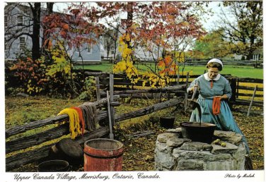 Ontario Postcard Morrisburg Upper Canada Village Dyeing Wool McDiarmid House