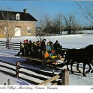 Ontario Postcard Morrisburg Upper Canada Village Winter Bobsleigh Horses
